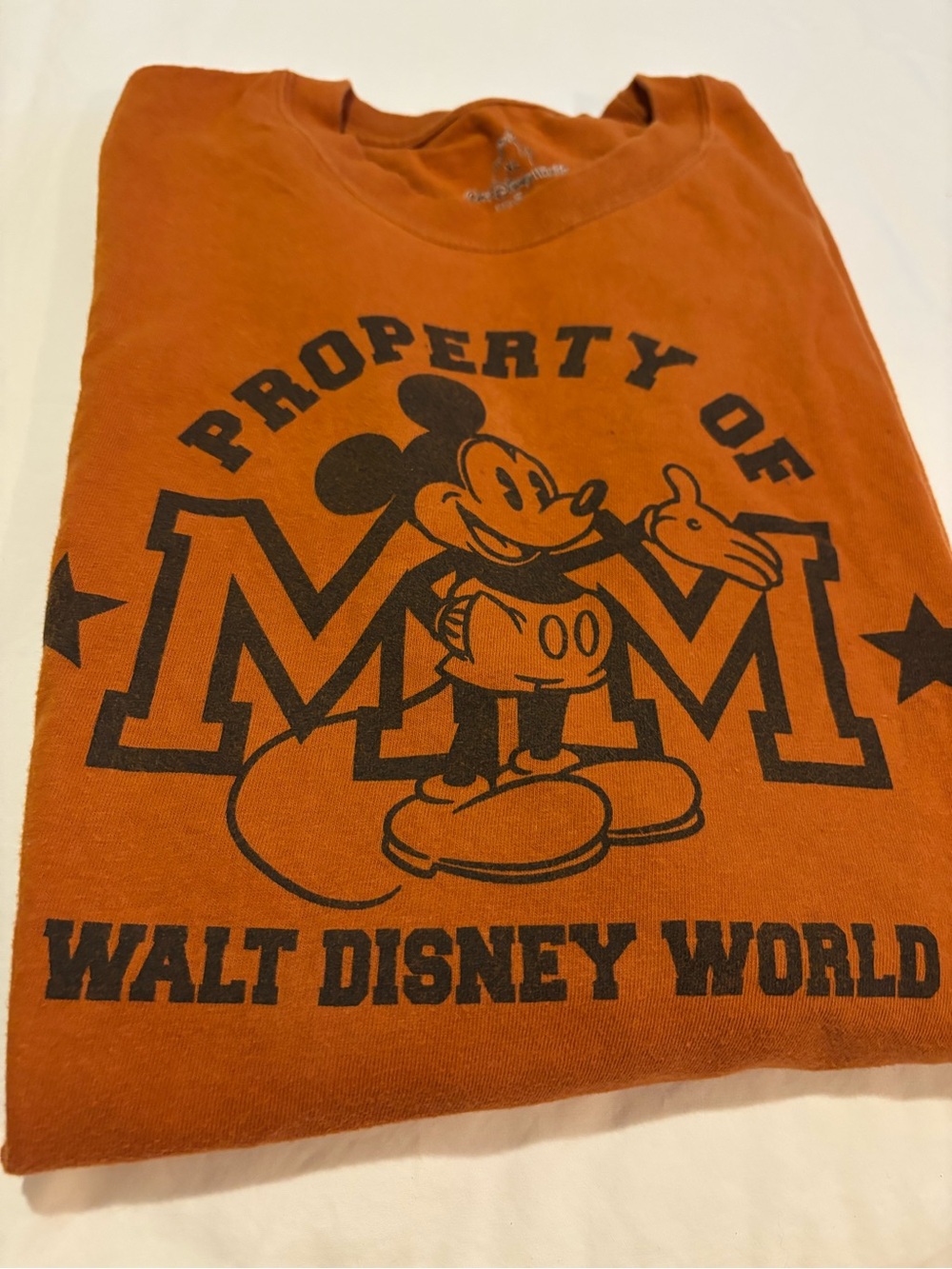 Disney Orange Short Sleeve Mickey Mouse Graphic Tee